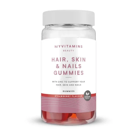 Haare, Haut und Nägel Fruchtgummis - 60 Gummies - 30Portionen - Strawberry (Vegan)
